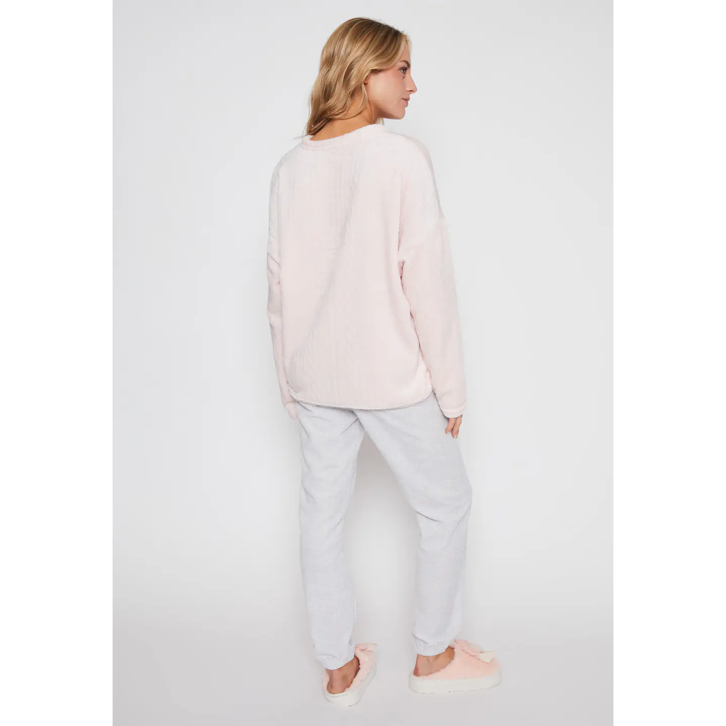 Pijama Polar Bordado Mujer Rosado Familyshop 2