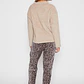 Pijama Waffle Mujer Beige Familyshop - Miniatura 2