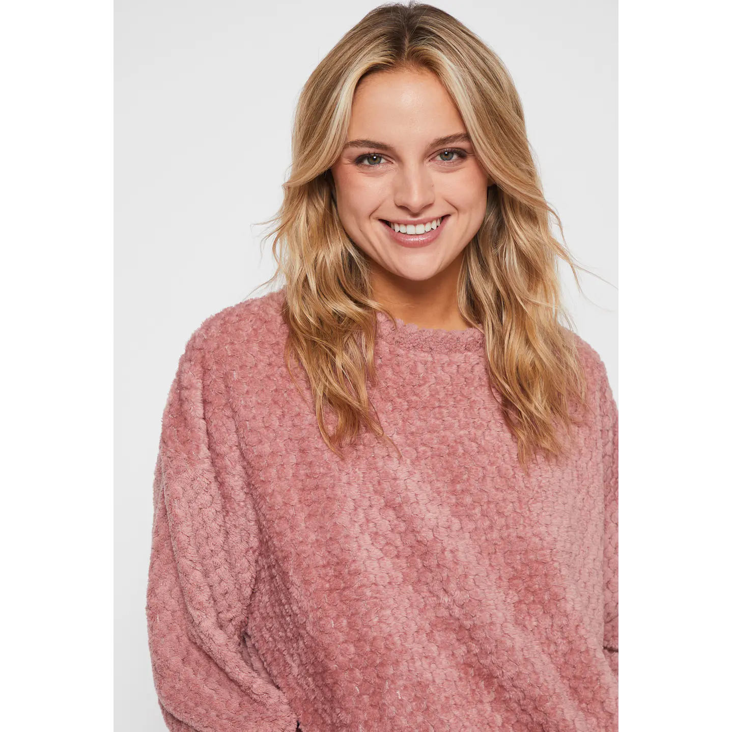 Pijama Waffle Mujer Rosado Familyshop 4