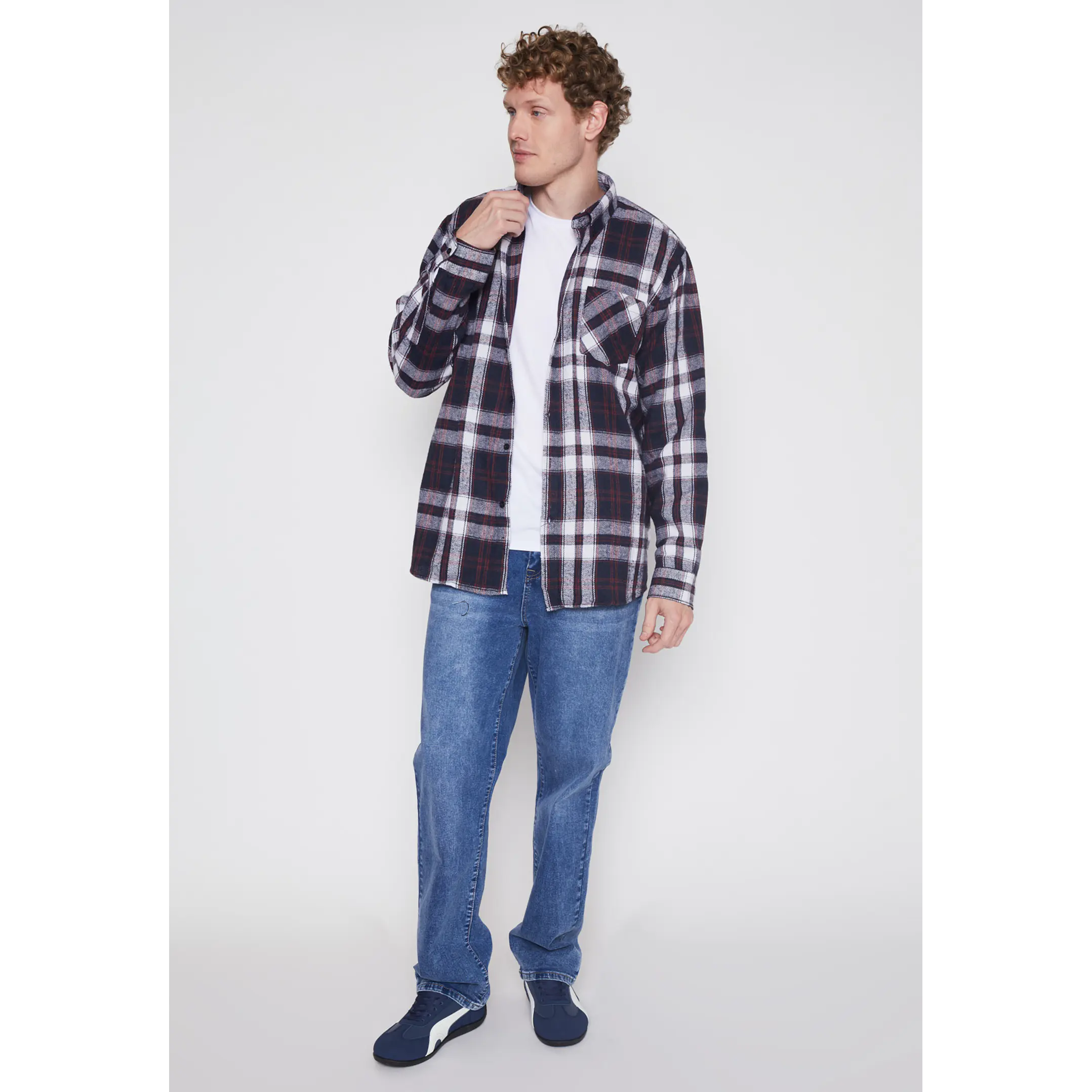 Camisa ML Franela Hombre Azul Familyshop 2