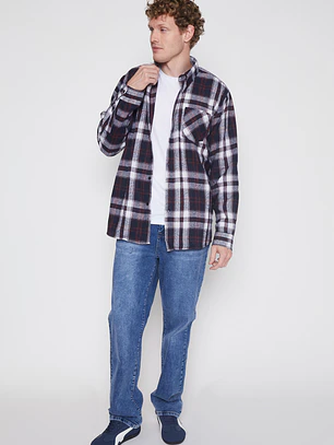 Camisa ML Franela Hombre Azul Familyshop