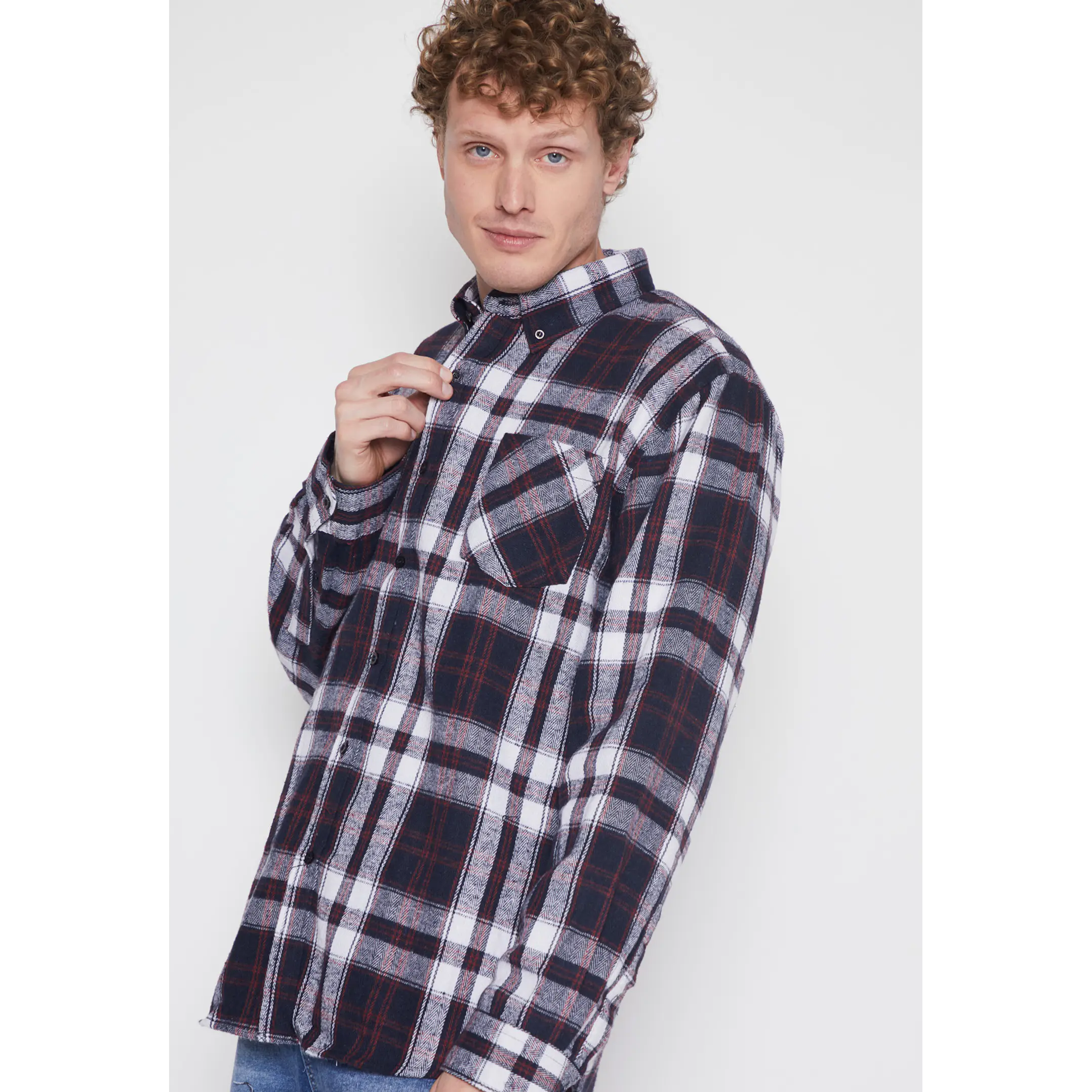 Camisa ML Franela Hombre Azul Familyshop 4