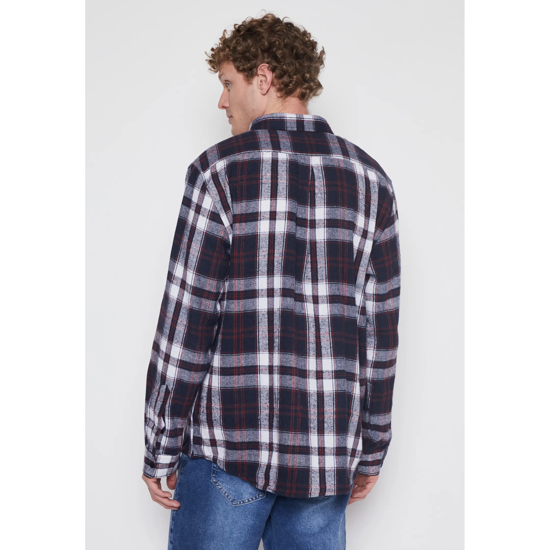 Camisa ML Franela Hombre Azul Familyshop 3