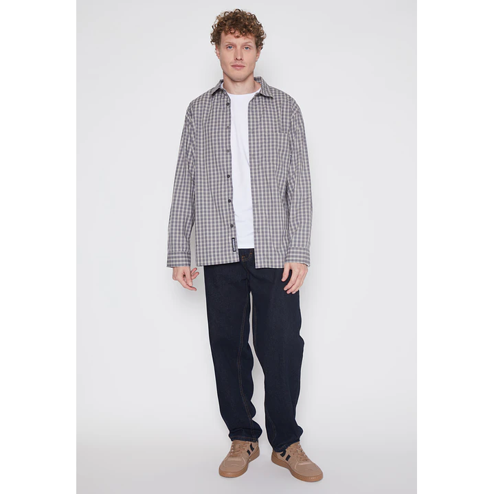 Camisa Escocesa Relax Hombre Gris Familyshop 4