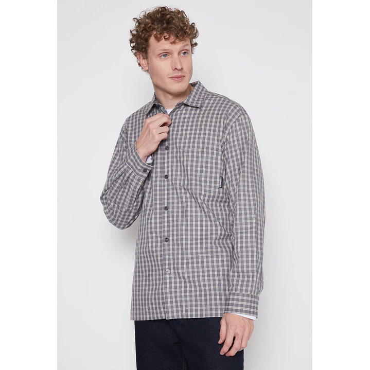Camisa Escocesa Relax Hombre Gris Familyshop 1
