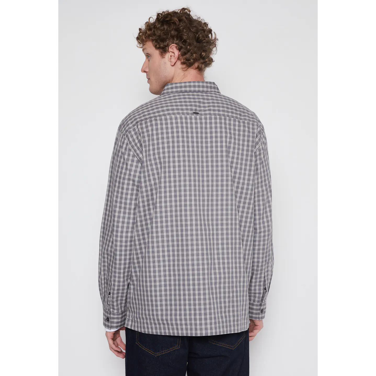 Camisa Escocesa Relax Hombre Gris Familyshop 2