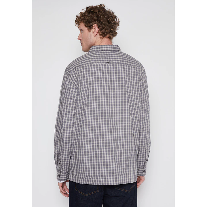 Camisa Escocesa Relax Hombre Gris Familyshop 2