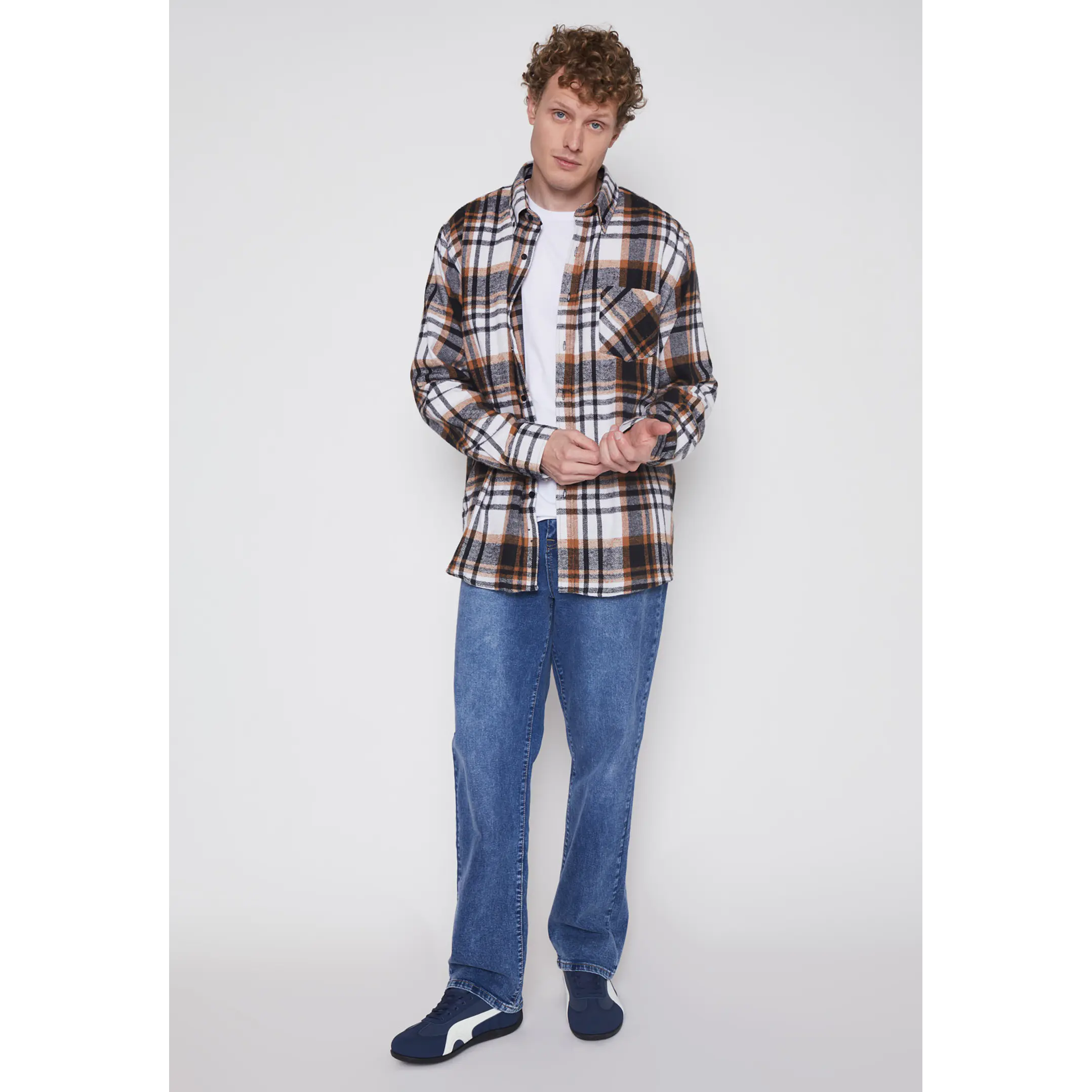 Camisa Franela Hombre Beige Familyshop 2