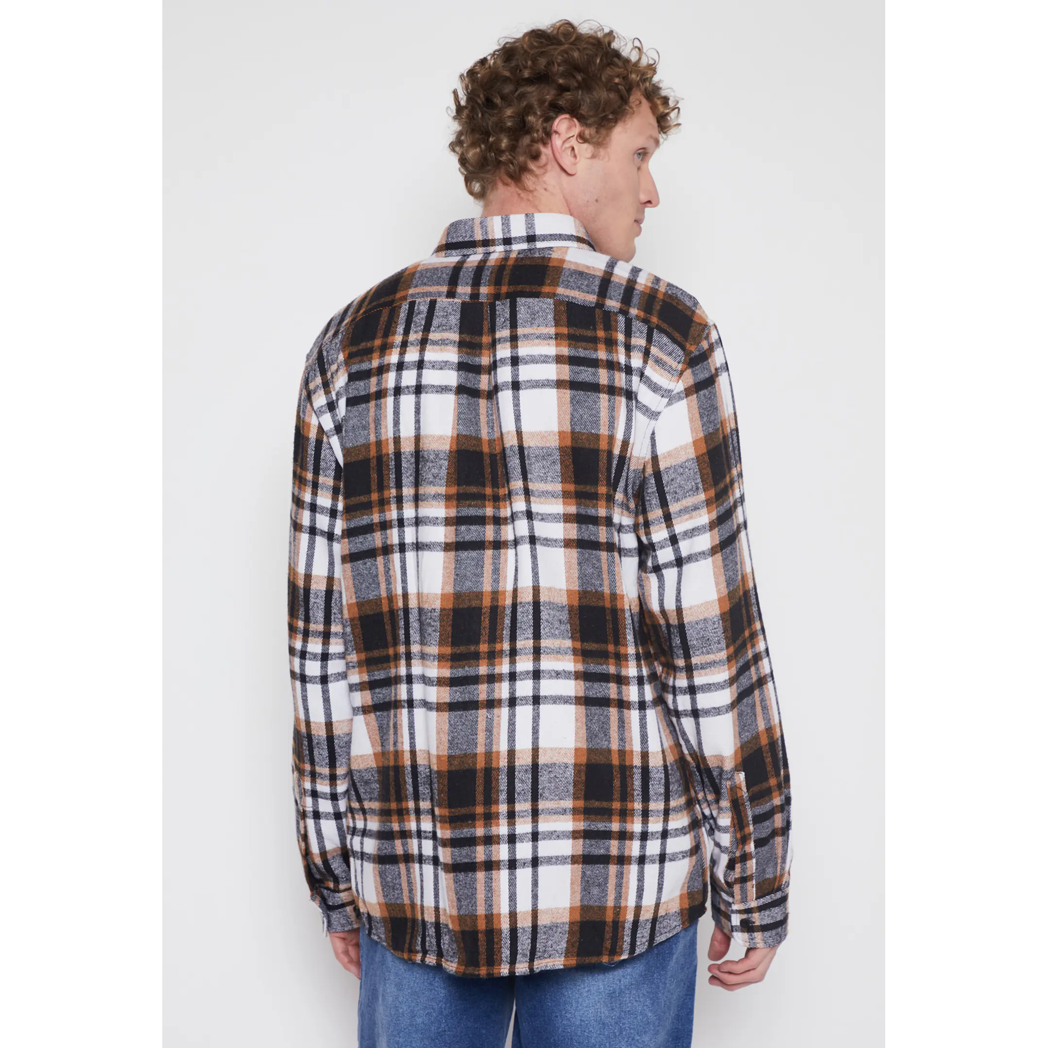 Camisa Franela Hombre Beige Familyshop 3