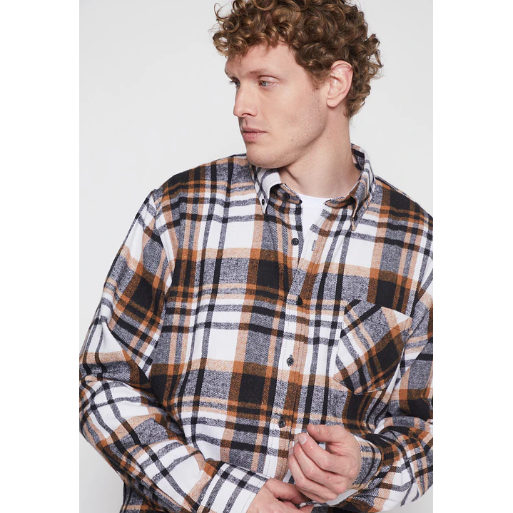 Camisa Franela Hombre Beige Familyshop 4