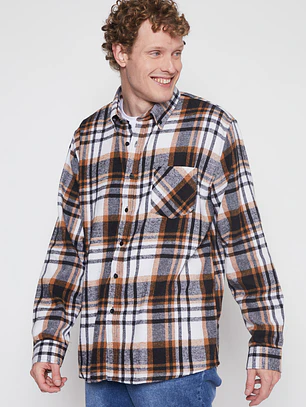 Camisa Franela Hombre Beige Familyshop