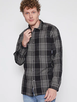 Camisa Escocesa Hombre Negro Familyshop