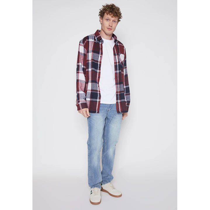 Camisa Franela Hombre Burdeo Familyshop 2