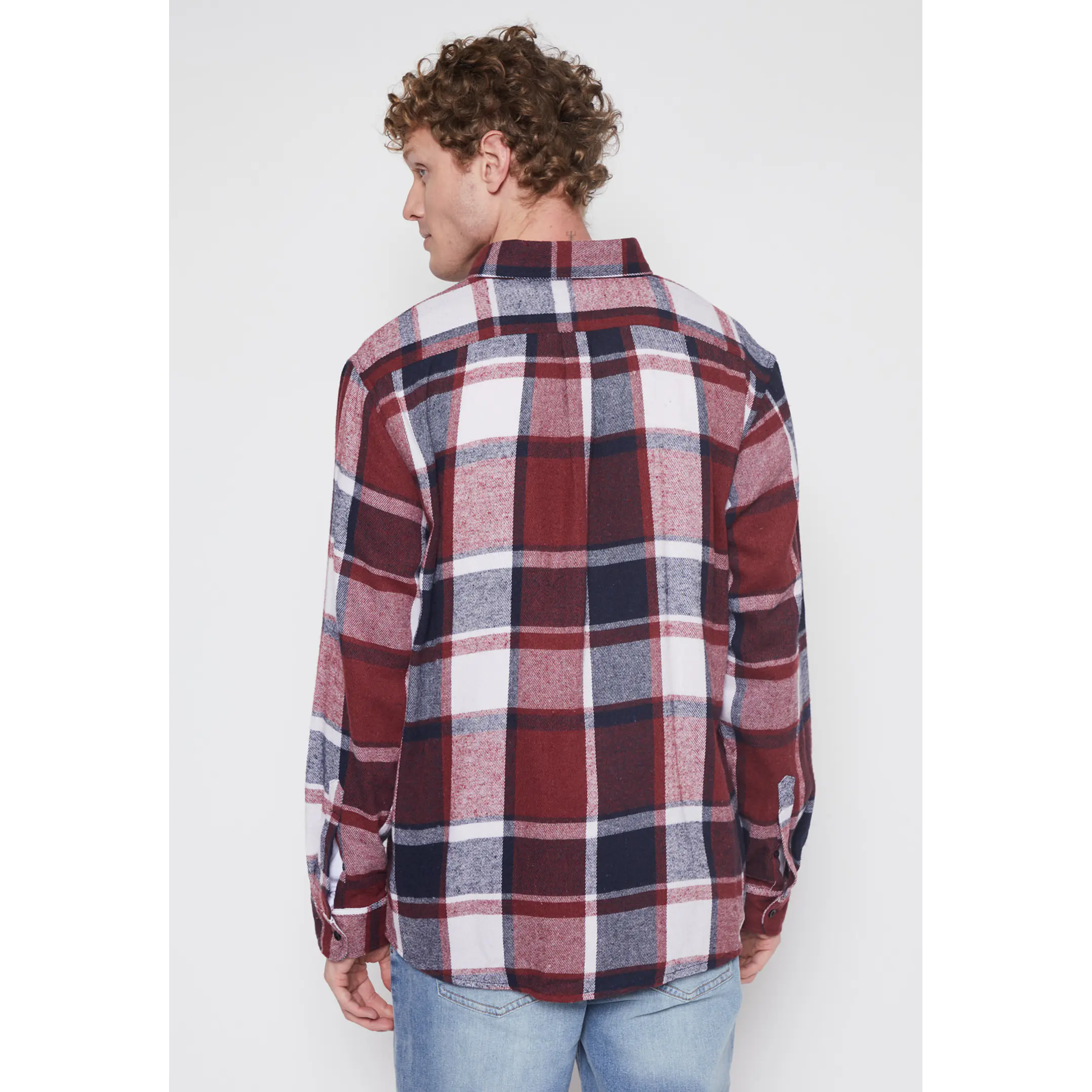 Camisa Franela Hombre Burdeo Familyshop 3