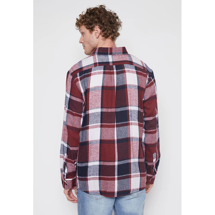 Camisa Franela Hombre Burdeo Familyshop 3