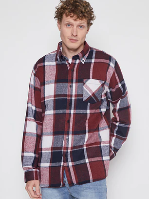 Camisa Franela Hombre Burdeo Familyshop