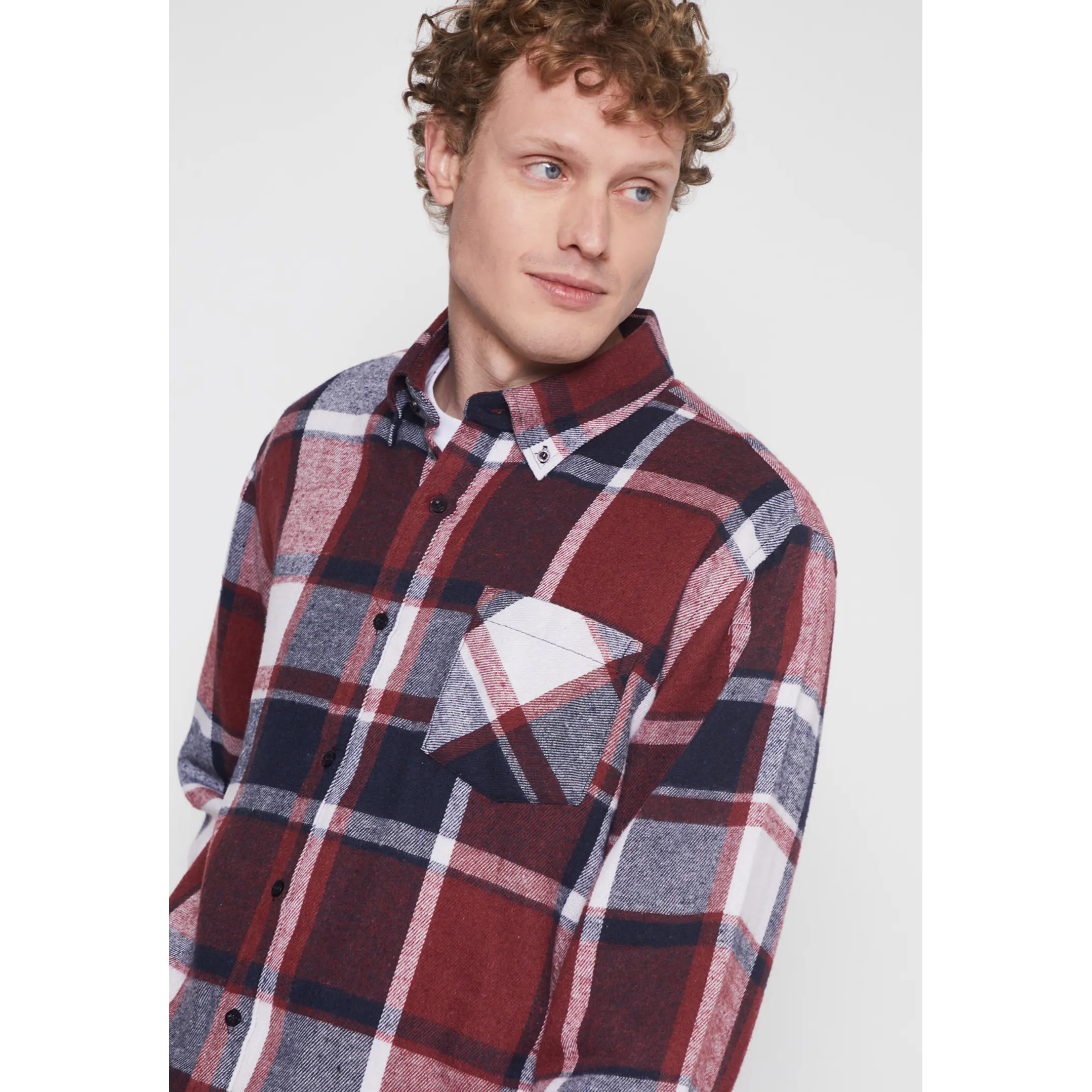 Camisa Franela Hombre Burdeo Familyshop 4