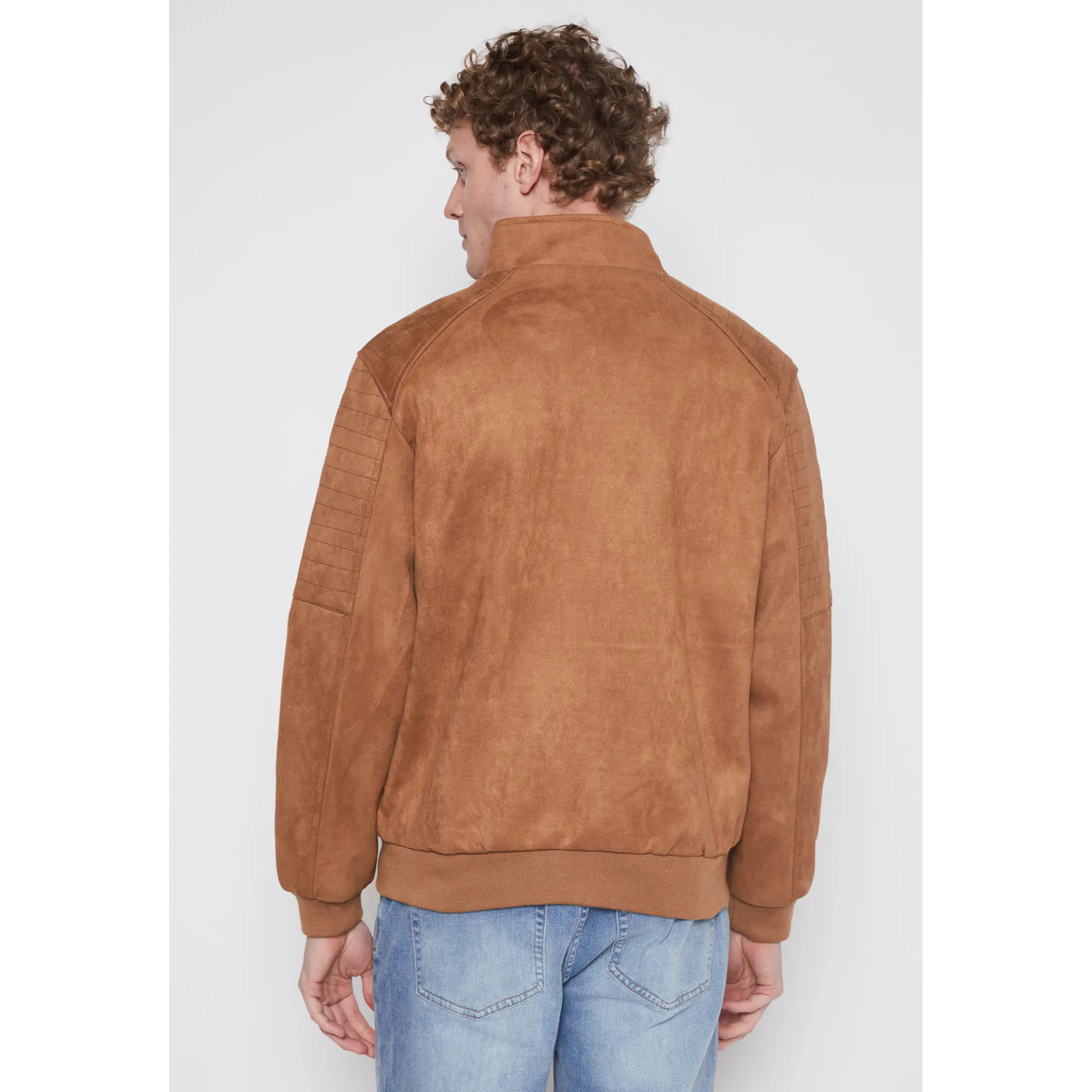 Chaqueta Suede Motoquera Hombre Beige Familyshop 3