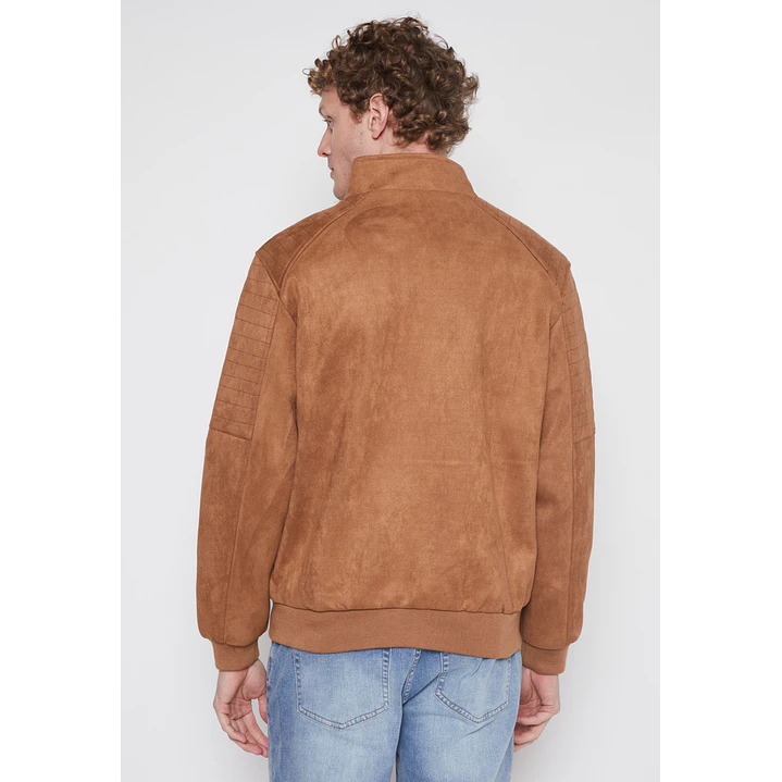 Chaqueta Suede Motoquera Hombre Beige Familyshop 3