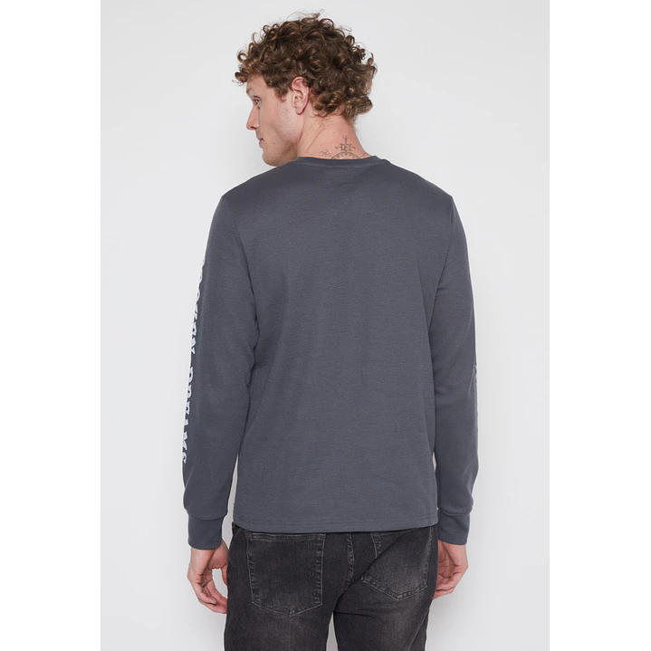 Polera Waffle Print Hombre Gris Familyshop 3