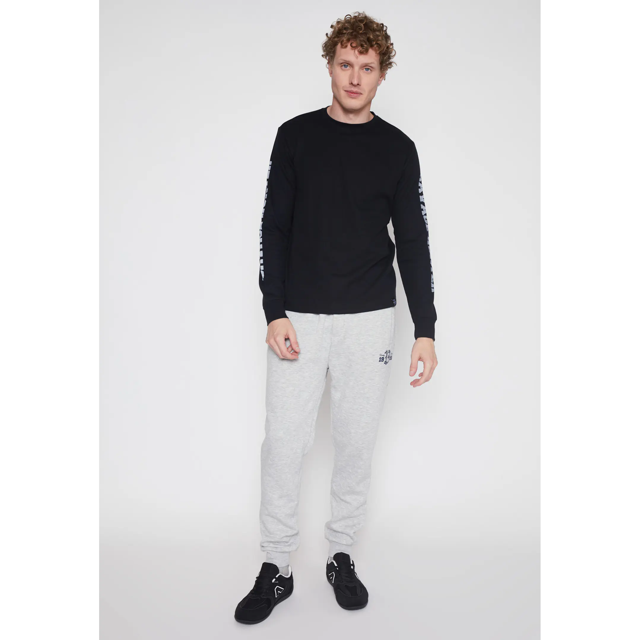 Polera Waffle Brazos Hombre Negro Familyshop 2