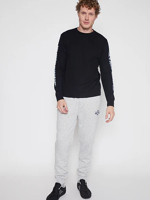 Polera Waffle Brazos Hombre Negro Familyshop