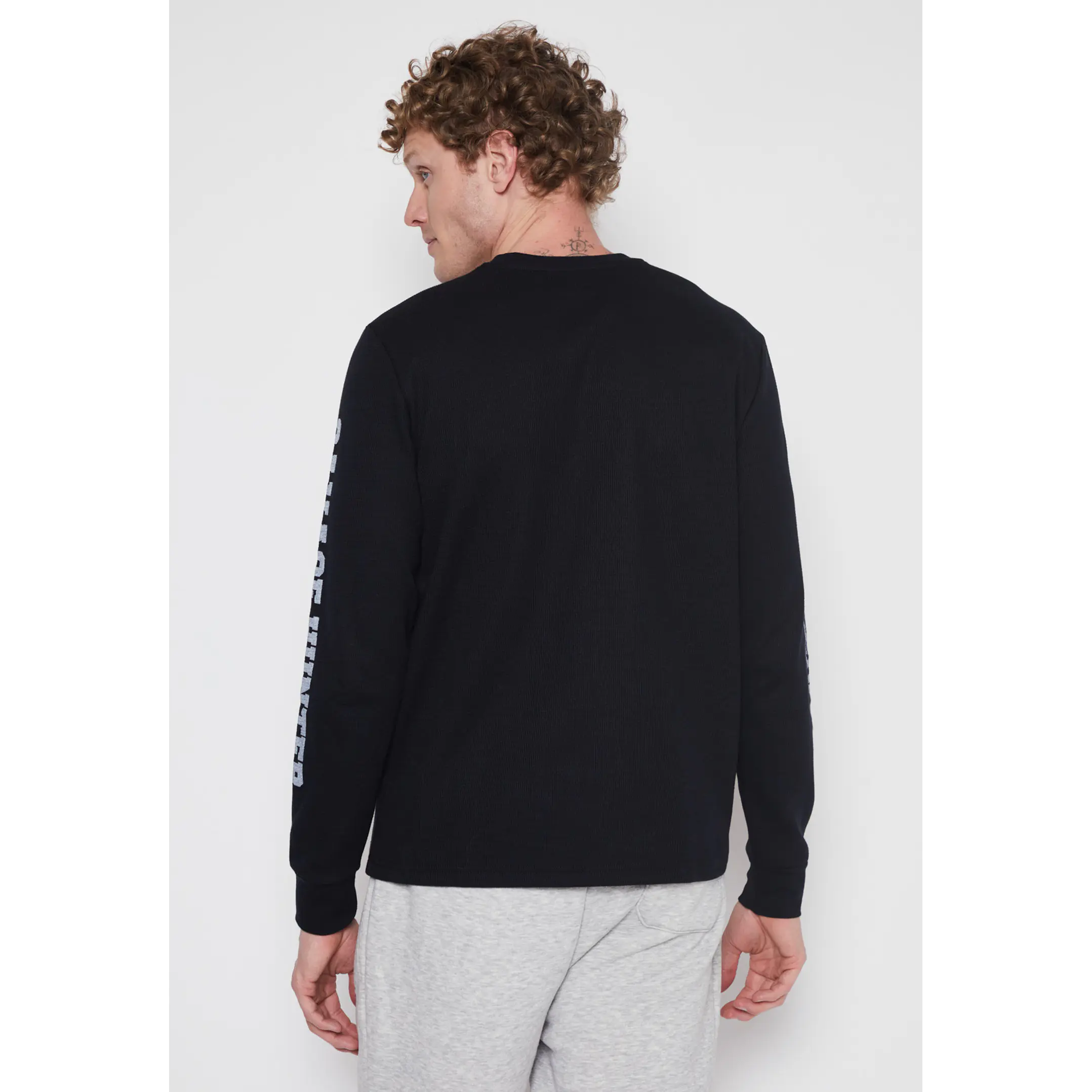 Polera Waffle Brazos Hombre Negro Familyshop 4