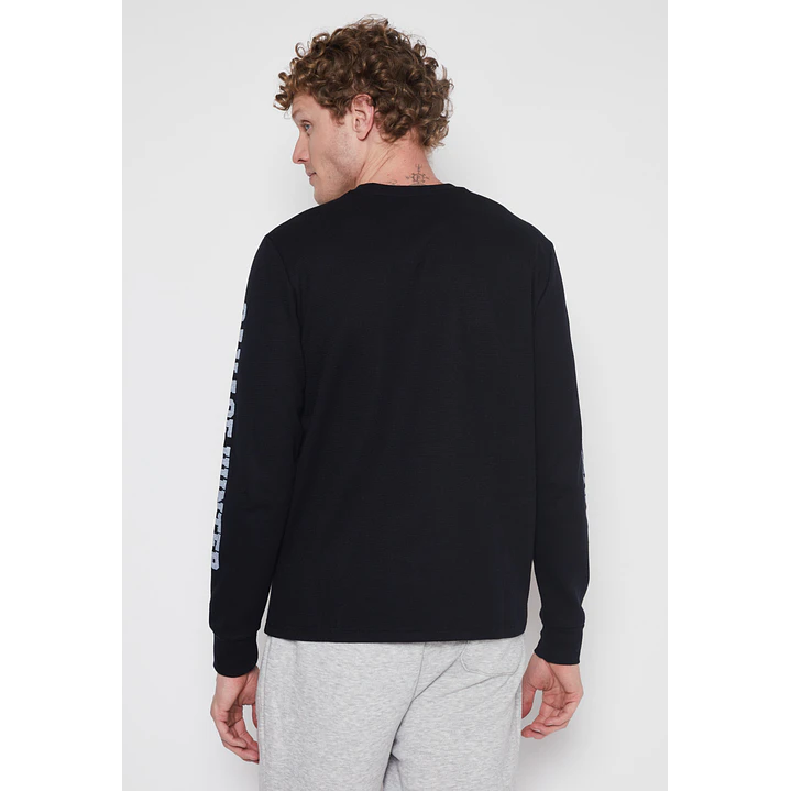 Polera Waffle Brazos Hombre Negro Familyshop 4