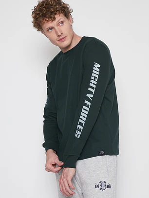 Polera Waffle Hombre Verde Familyshop