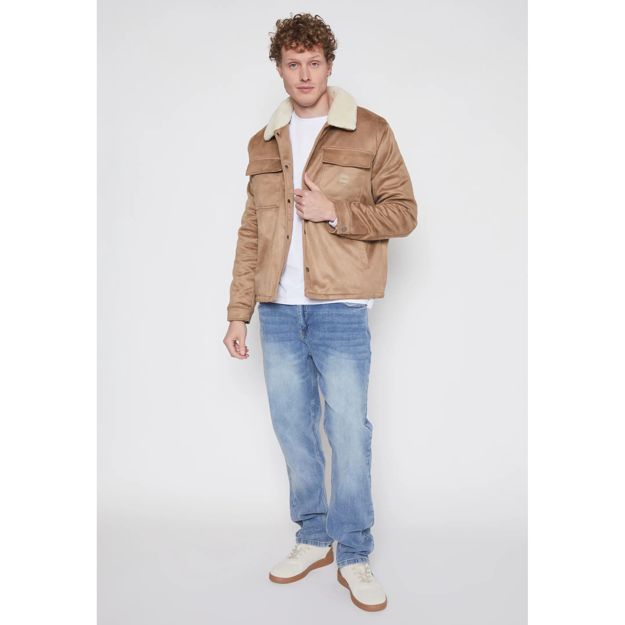 Chaqueta Shearling Hombre Beige Familyshop 4