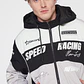 Chaqueta Racing Hombre Negro Familyshop - Miniatura 3