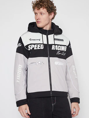 Chaqueta Racing Hombre Negro Familyshop