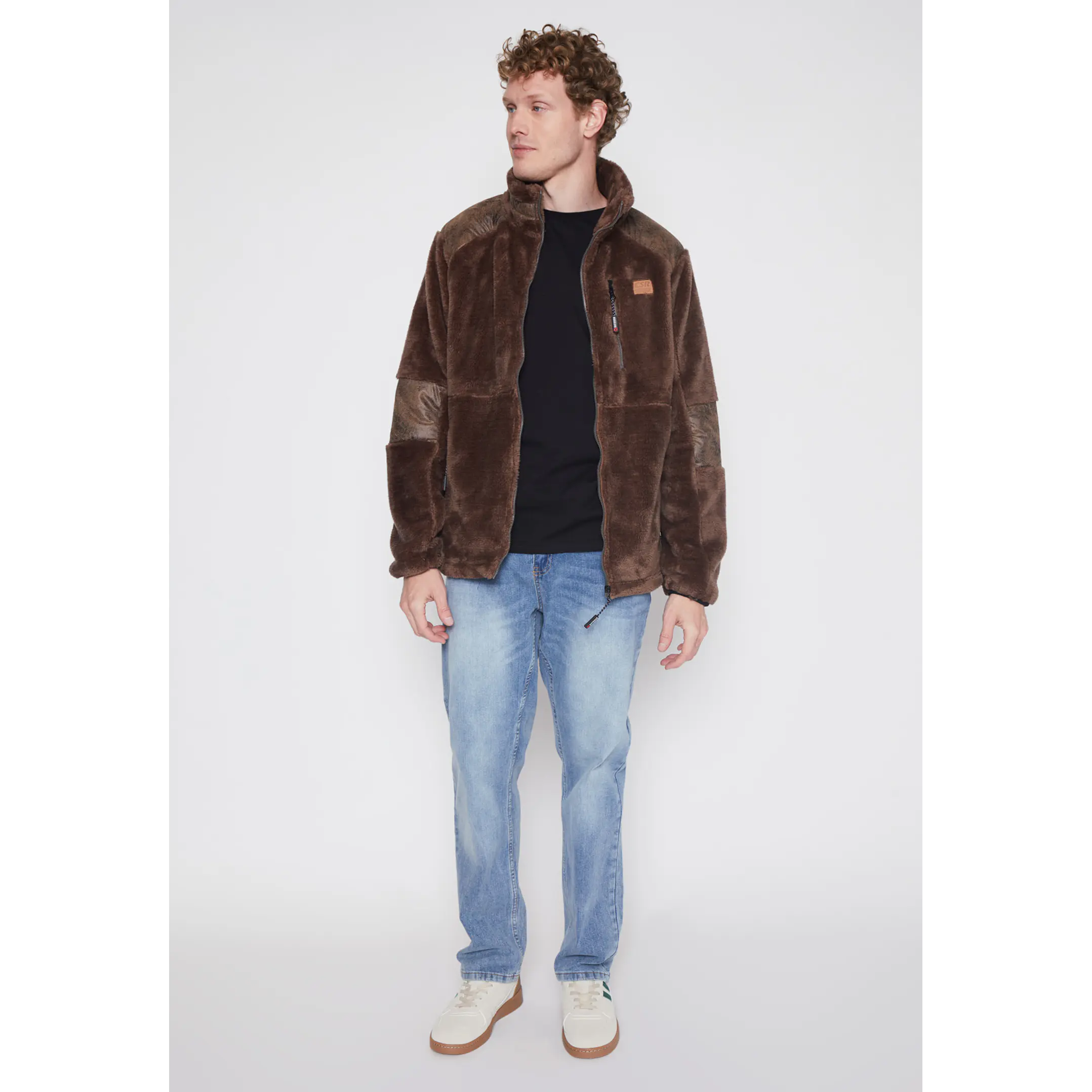 Chaqueta Peluda Hombre Café Familyshop 2