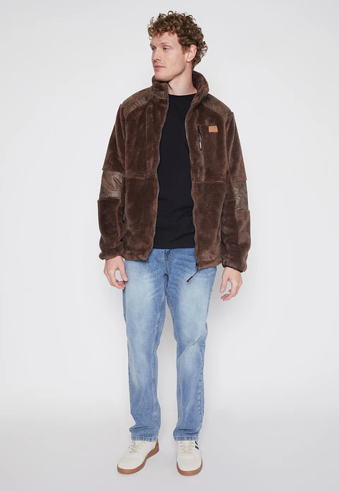 Chaqueta Peluda Hombre Café Familyshop