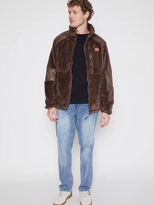 Chaqueta Peluda Hombre Café Familyshop