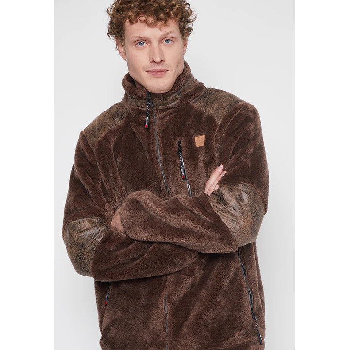 Chaqueta Peluda Hombre Café Familyshop 3