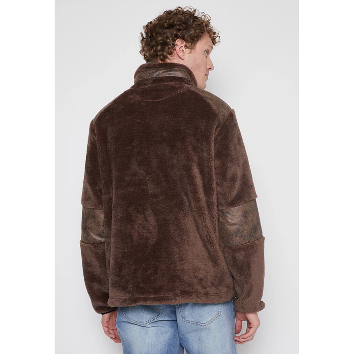 Chaqueta Peluda Hombre Café Familyshop 4