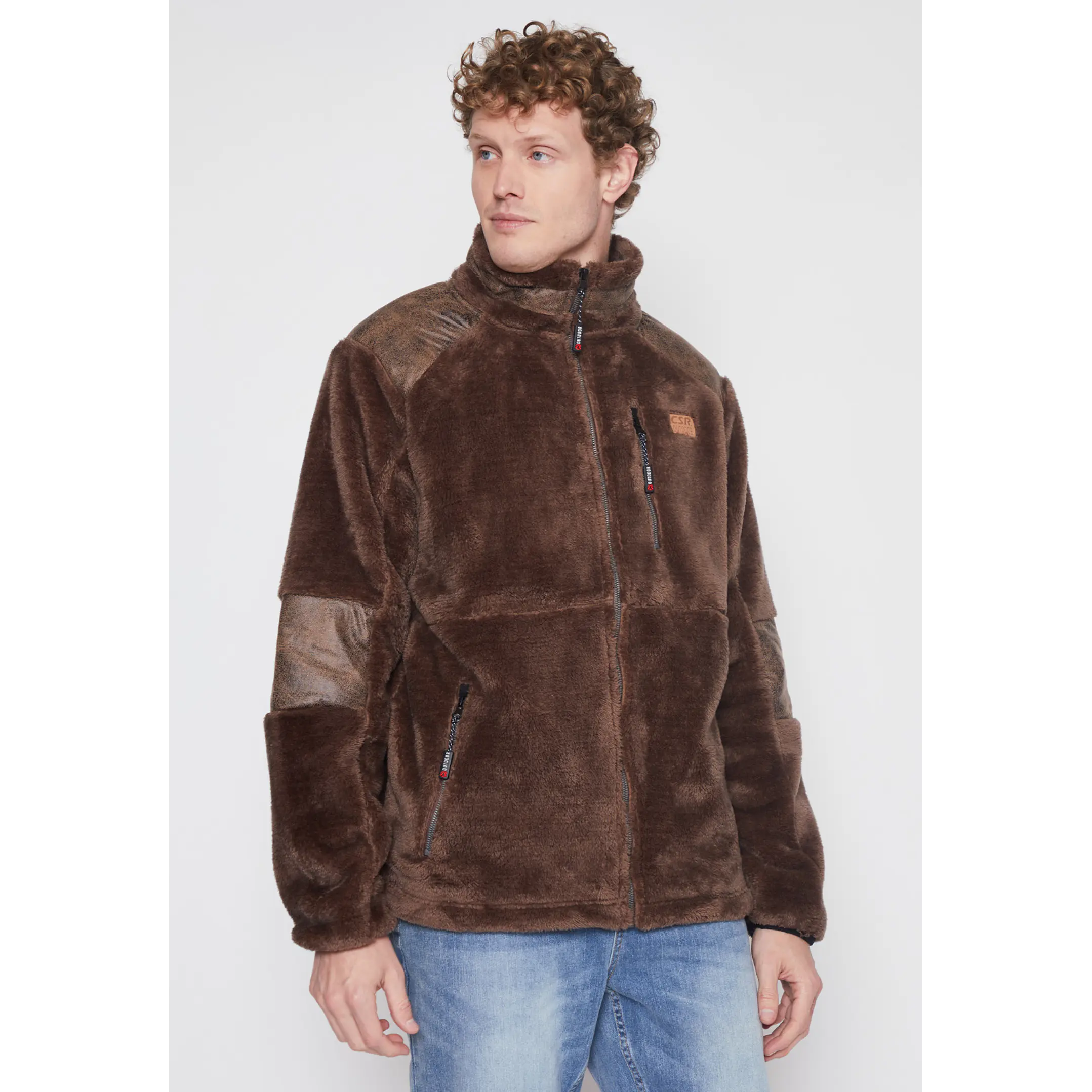 Chaqueta Peluda Hombre Café Familyshop 1