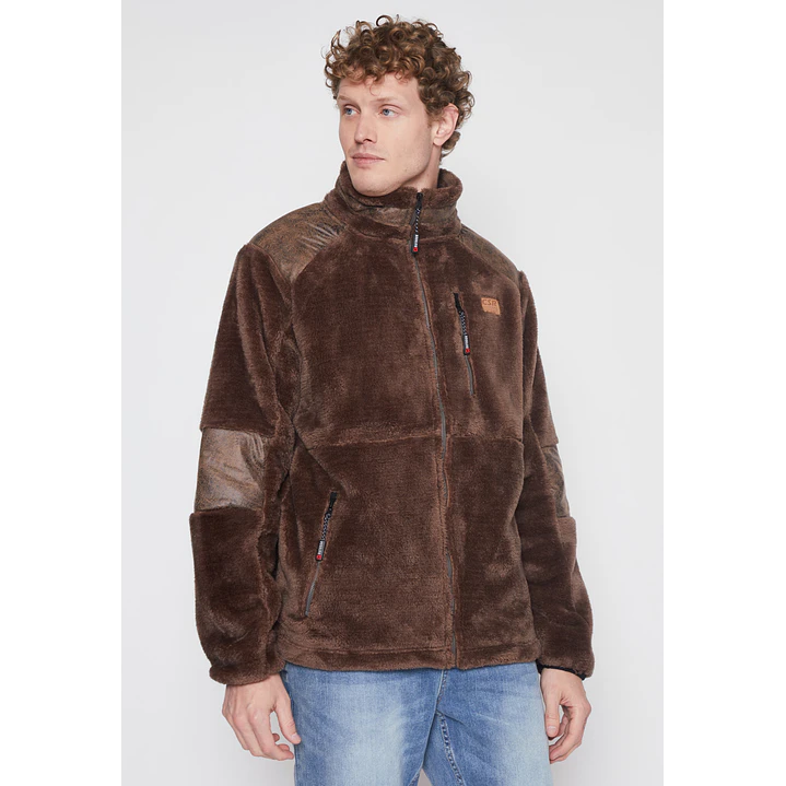 Chaqueta Peluda Hombre Café Familyshop 1