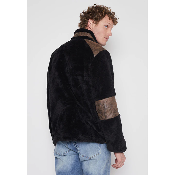 Chaqueta Peluda Hombre Negro Familyshop 4