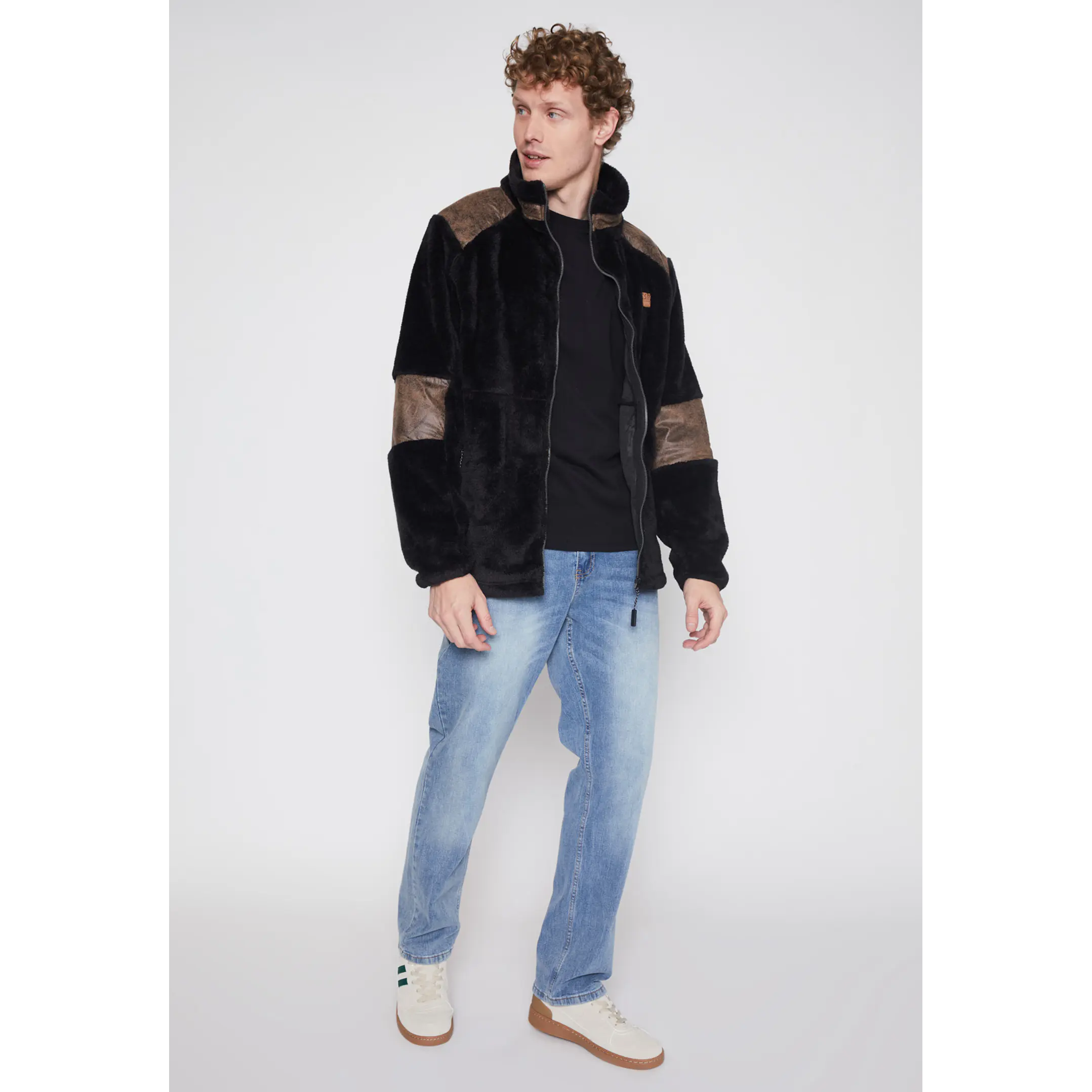 Chaqueta Peluda Hombre Negro Familyshop 2