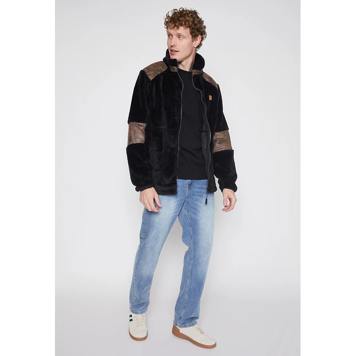 Chaqueta Peluda Hombre Negro Familyshop 2
