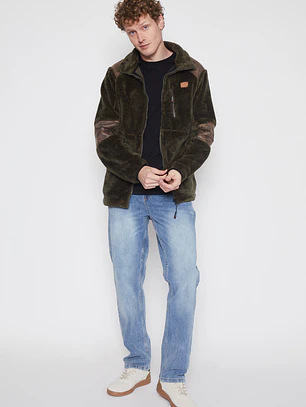 Chaqueta Peluda Hombre Verde Familyshop