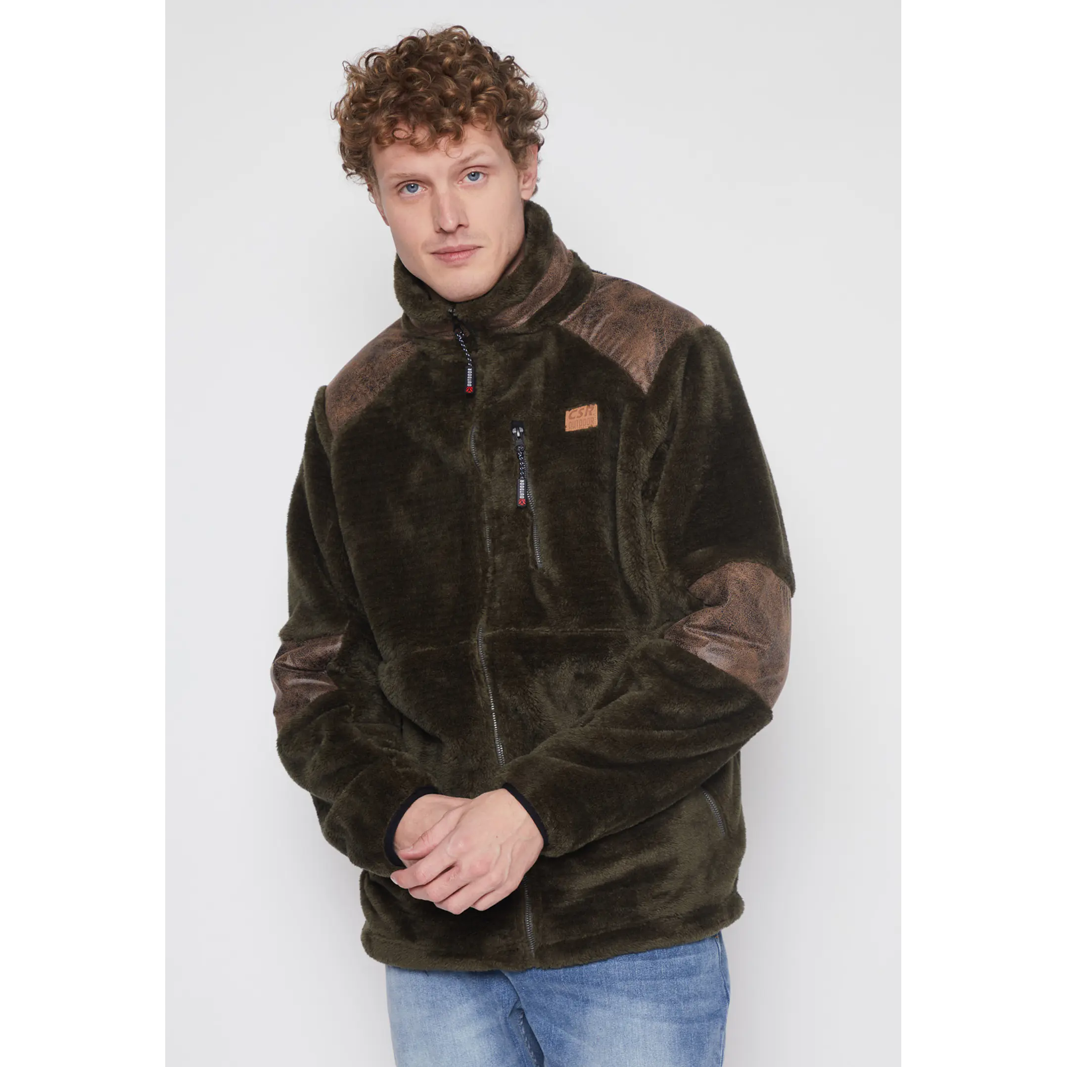 Chaqueta Peluda Hombre Verde Familyshop 1