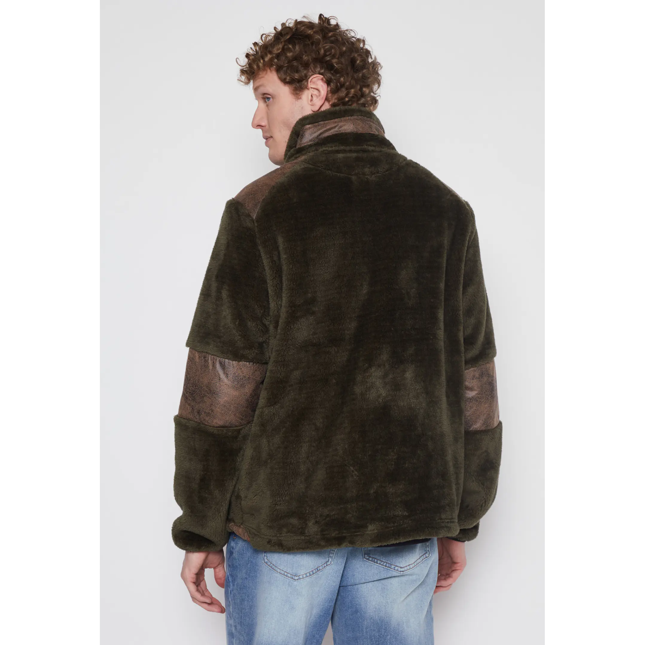 Chaqueta Peluda Hombre Verde Familyshop 3