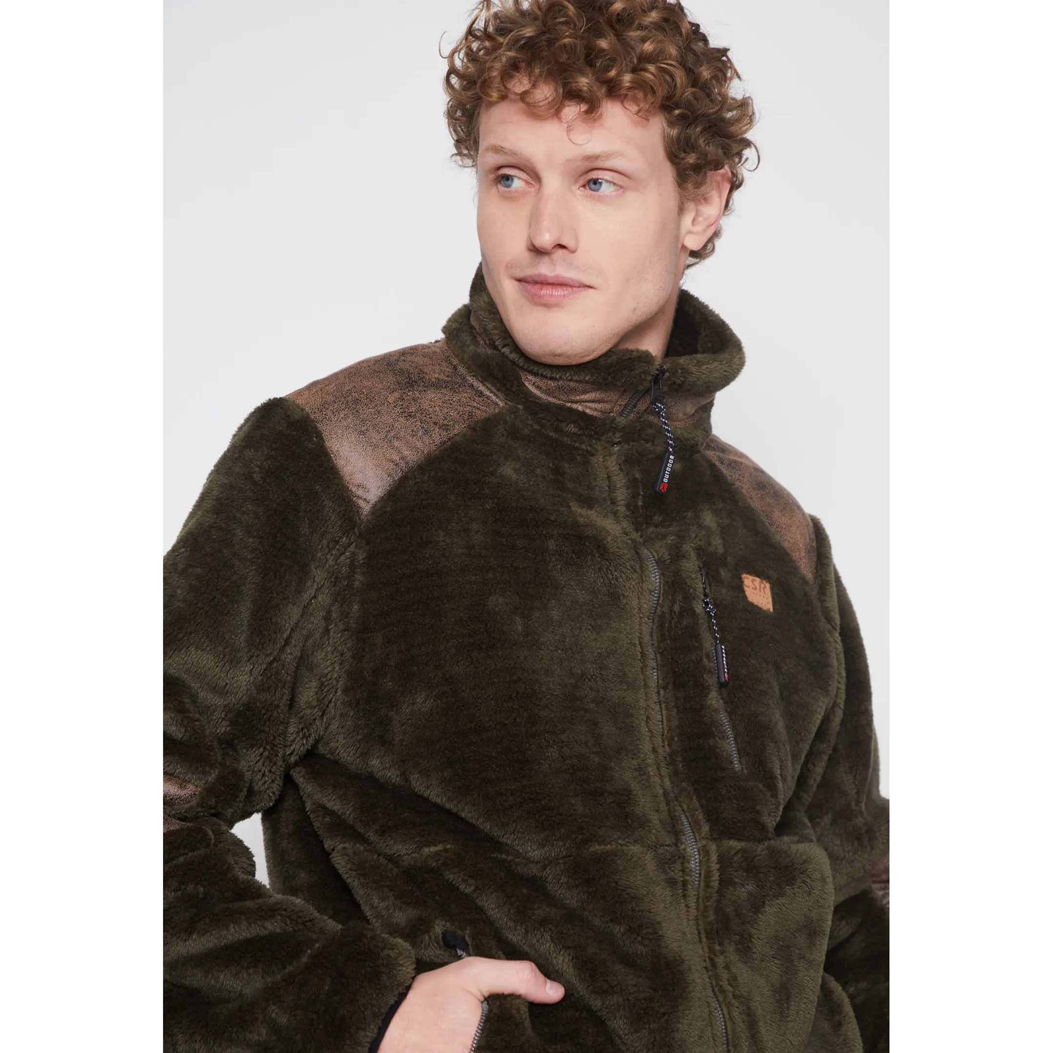 Chaqueta Peluda Hombre Verde Familyshop 4