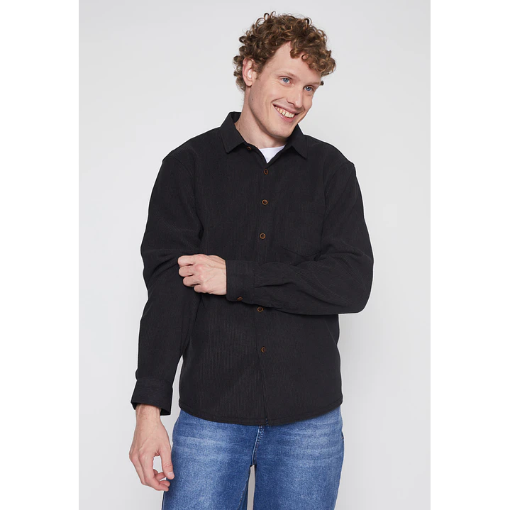 Camisa Cotele Liso Hombre Gris Familyshop 1