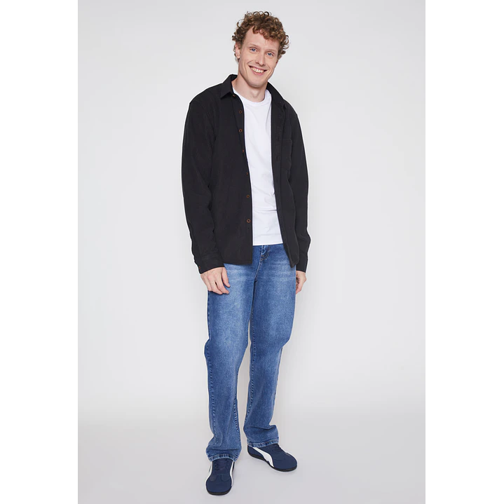 Camisa Cotele Liso Hombre Gris Familyshop 4