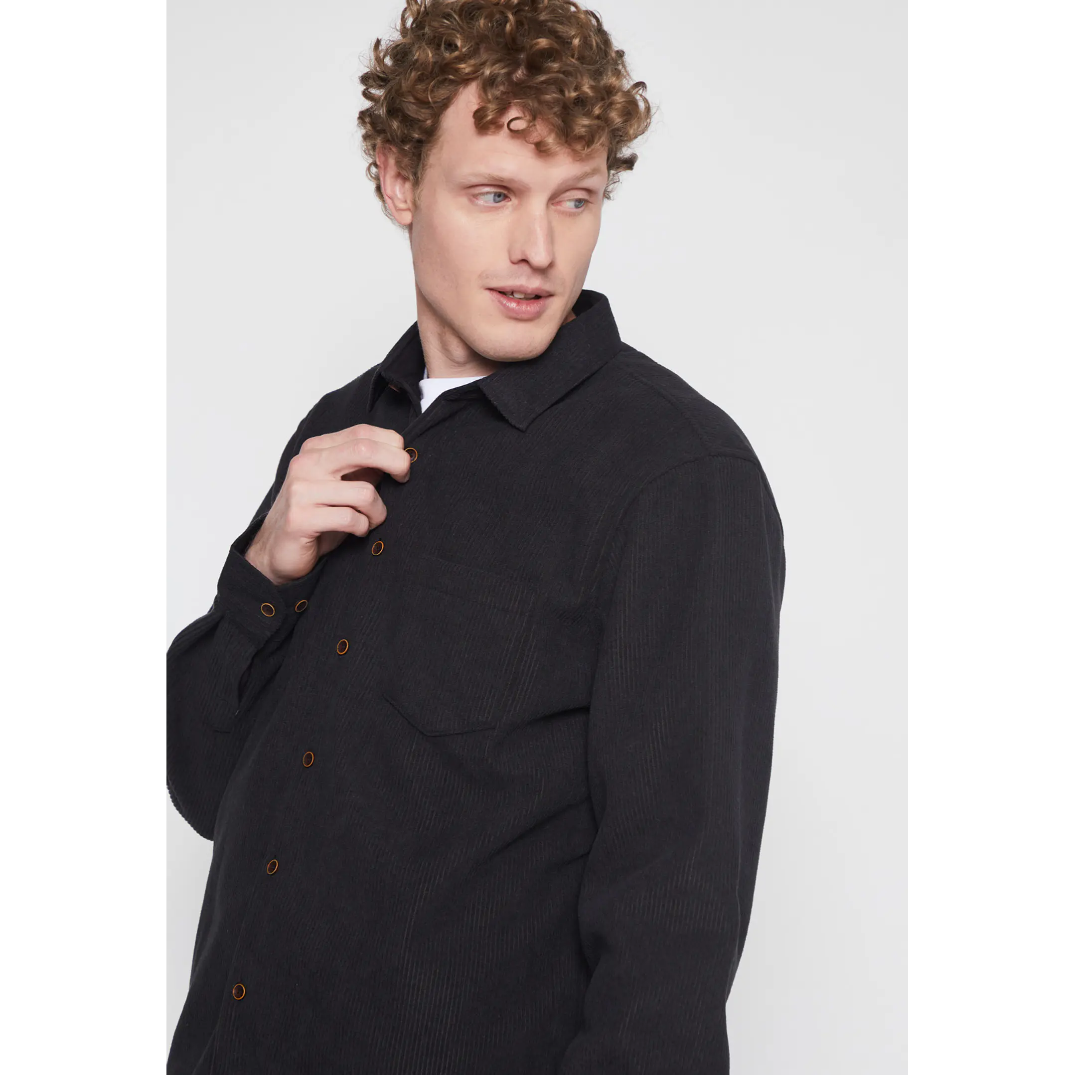 Camisa Cotele Liso Hombre Gris Familyshop 3