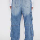 Jeans Cargo Corte Hombre Azul Familyshop - Miniatura 3